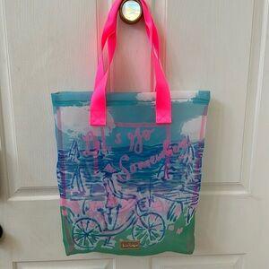 Lily Pulitzer “Let’s go Somewhere” ode to summer fun & travel colorful mesh bag!